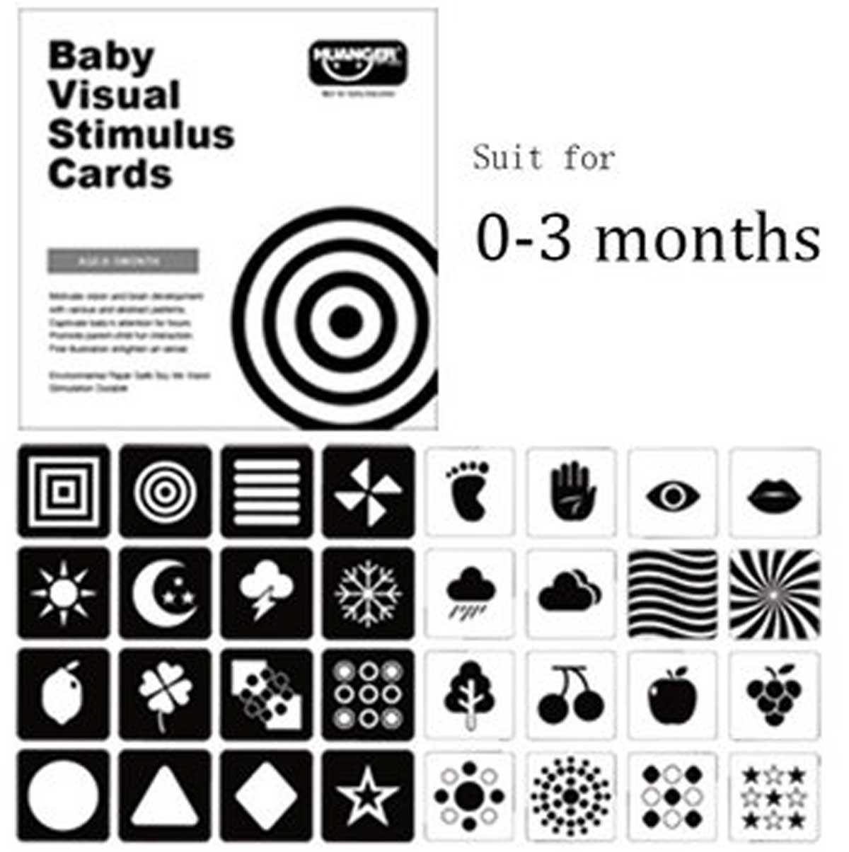 Set de tarjetas de estimulación visual bebés 0-3 meses