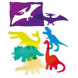 Plantilla dinosaurios translúcidos caja de luz