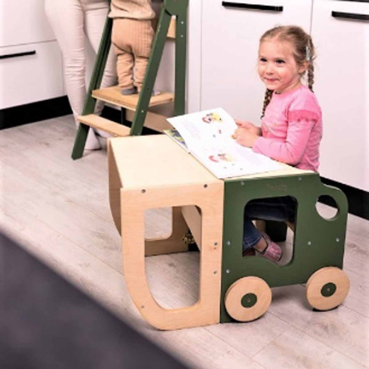 Torre aprendizaje Montessori en colores Convertible mesa-silla - Imagen 6