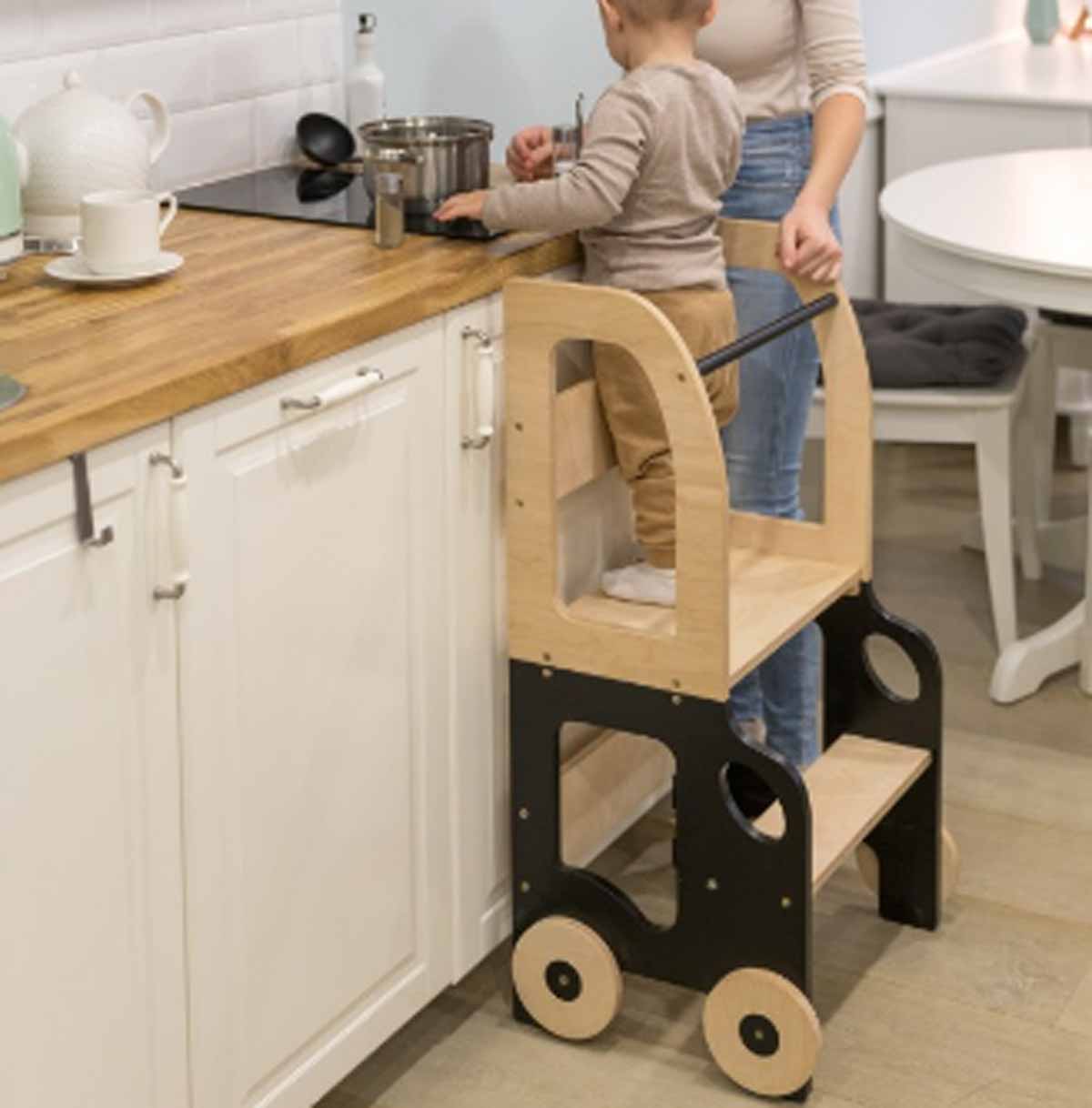 Torre aprendizaje Montessori en colores Convertible mesa-silla